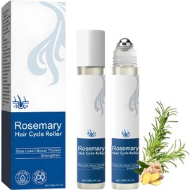2PC Aceite Esencial de Romero para Cabello,Suero Anticaída con Roll-On Con Aplicador de Rodillo,Rosemary Hair Growth Serum Roll On,Crecimiento de Cabello,Reduce la Caída del Cabello y Nutre el Cabello
