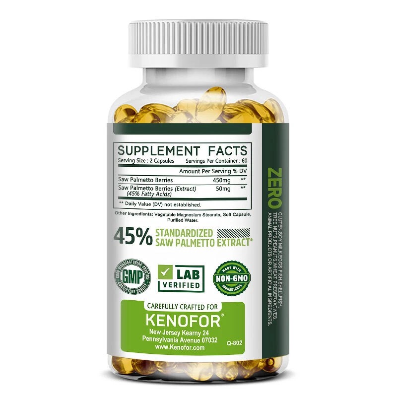 KENOFOR Saw Palmetto 500mg Prostate Supplement Urinary Support - 120