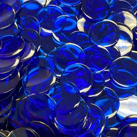 MR CHIPS Plastic Bingo Chips for Games 1000 Count Bag - Solid and Transparent Colors Counting Blue 7/8 Inch