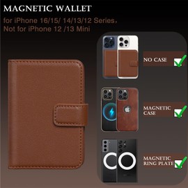 LOHASIC Leather Wallet Card Holder Compatible with MagSafe, Brown, Business