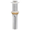 Polished Chrome Pop Up Sink Drain Without Overflow, Bathroom Faucet