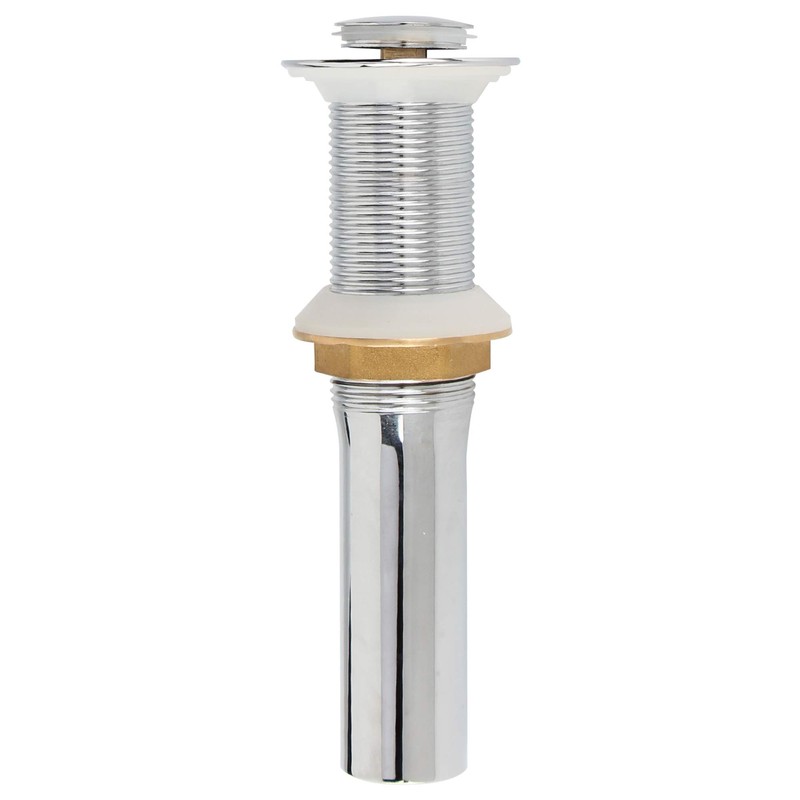 Polished Chrome Pop Up Sink Drain Without Overflow, Bathroom Faucet