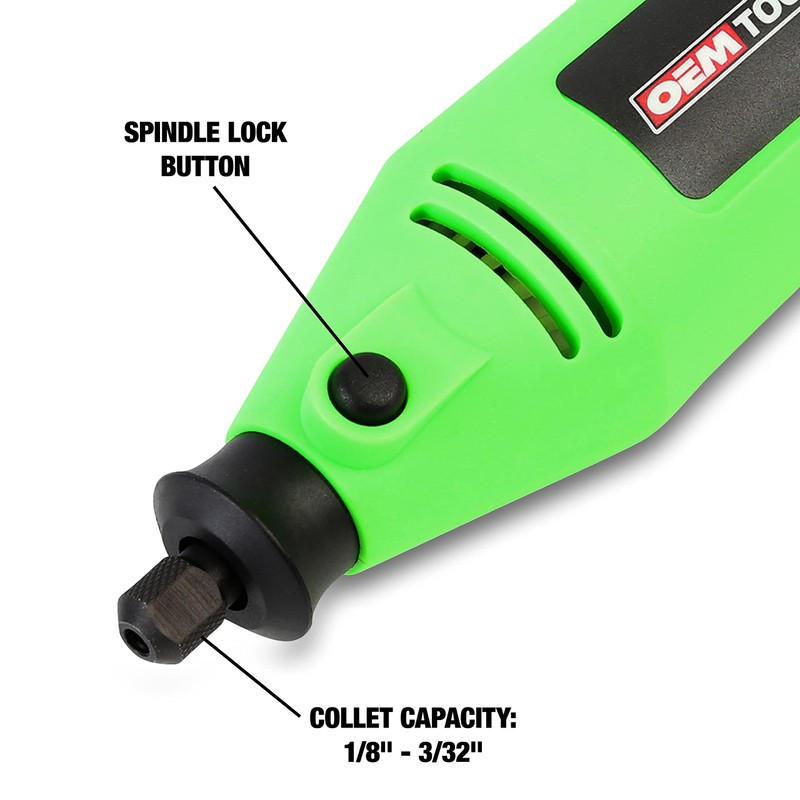 OEMTOOLS 24664 Rotary Tool with 35 Piece Accessory Kit, Green