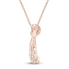 AFFY White Cubic Zirconia Pig Infinity Pendant Necklace in 14K Rose Gold Over Sterling Silver