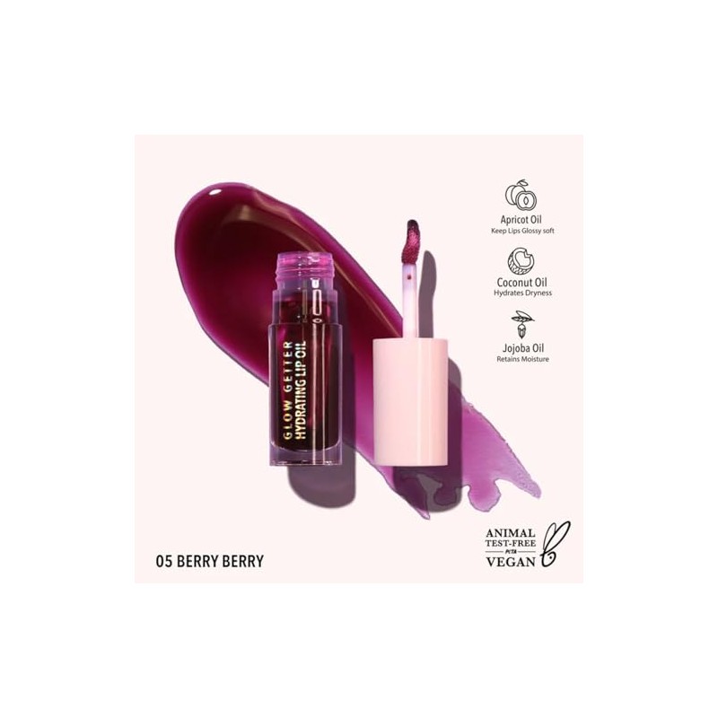 Moira Lip Oil Glow Getter Hydrating Lip Oil Berry