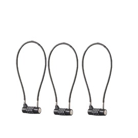 YAVINCOL 3-Piece Set Wire Lock, Door Lock, Padlock, Wire Padlock, Dial Padlock, Small Dial Lock, For Sliding Doors, Lock, 4-Digit Variable Dial Lock, For School, Company, Warehouse (Black M)
