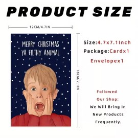 Majestic Sharts Merry Christmas Ya Filthy Animal Card 7.1 x 4.7 in Home Alone Kevin