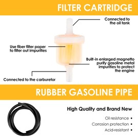 Petrol Tap Fuel Tap Petrol Hose Kit 1 Metre Diameter 5 mm Fuel Line + 1 Piece 6 mm Fuel Filter + 4 Pieces Hose Clamps Petrol Hose for Simson S50 S51 S53 S70 S83 SR1 SR2 MZ ES