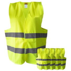 OK Cars ADAC High Visibility Vest Set of 5 - Safety Vest for Extra High Visibility Thanks to High-Quality Reflectors - Reflective Vest for Car, Motorcycle & Outdoor - Safe and