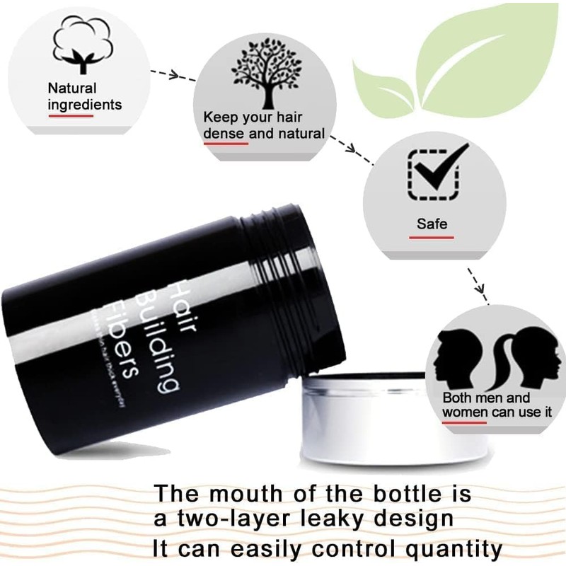 Hair Building Fibres Colour Powder Instant Thickening of Thin Hair