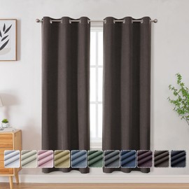 OVZME 100% Blackout Curtains 72 inch Long 2 Panels Burg for Living Room, Pink Blackout Curtains Thermal Insulated, Noise Reducing Curtains Drapery for Girl's Bedroom (Brown, 2x40Wx72L, Grommets)