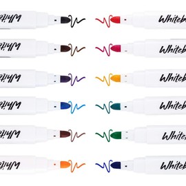 Reaeonat Dry Erase Markers, Whiteboard Pens Colour Erasable Ink Marker for Home, School Office Uses, 12 Assorted Color