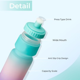 SLUXKE Squeeze Water Bottle 24oz, 2Pack Bike Water Bottle Leak Proof, BPA Free Cycling Water Bottle for All Fitness and Cycling Fast Flow Valve