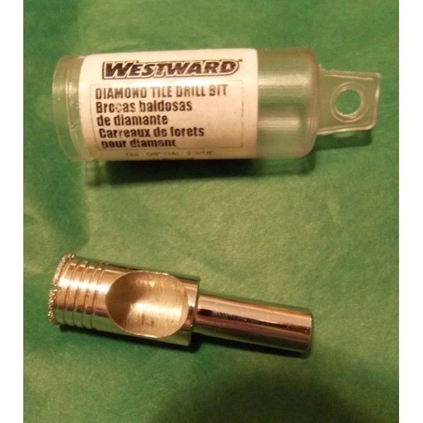 WESTWARD Wesrward Diamond Tile Drill Bit, Masonry 5/8" Dia., 3/8"