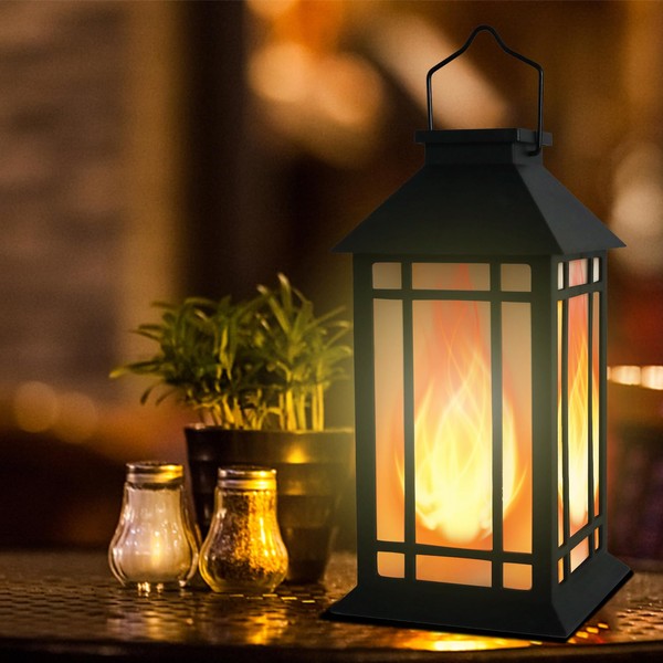 Solar Lantern Outdoor Garden Hanging 11" Lanterns Waterproof LED Vintage