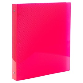 JAM PAPER Plastic 1 inch Binder - Fuchsia Pink 3 Ring Binder - Sold Individually