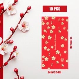 10pcs Wedding Red Envelopes, Traditional Chinese Double Happiness Hongbao Wedding Hong Bao Love Lucky Money Packets Chinese Wedding Supplies Card Cash Pocket for Newlyweds Bride Groom (Style 2)