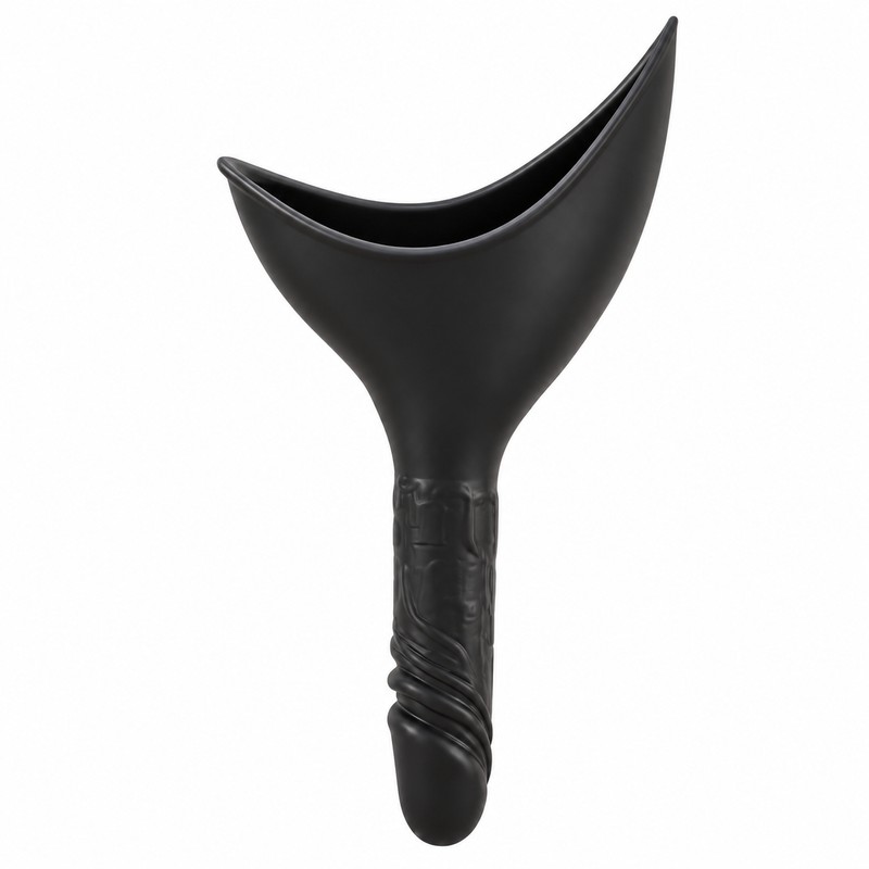 Female Urination Device for Standing Convenience – Black Portable Silicone