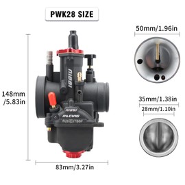 NIBBI Carburetor PWK 28mm Motorcycle, 200cc-250cc Power Carb With Carb Jets, Fit GY6 Engine Dirt Bike Mini Bike SSR TTR Apollo HAWK250 TaoTao ATV