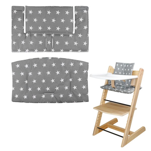 for Stokke High Chair Cushion, Soft and Comfortable for Stokke Baby Seat Cover with Cute Graphics, for Tripp Trapp Baby Cushion Makes Baby Sitting Safer and More Comfortable (Grey Star Pattern)