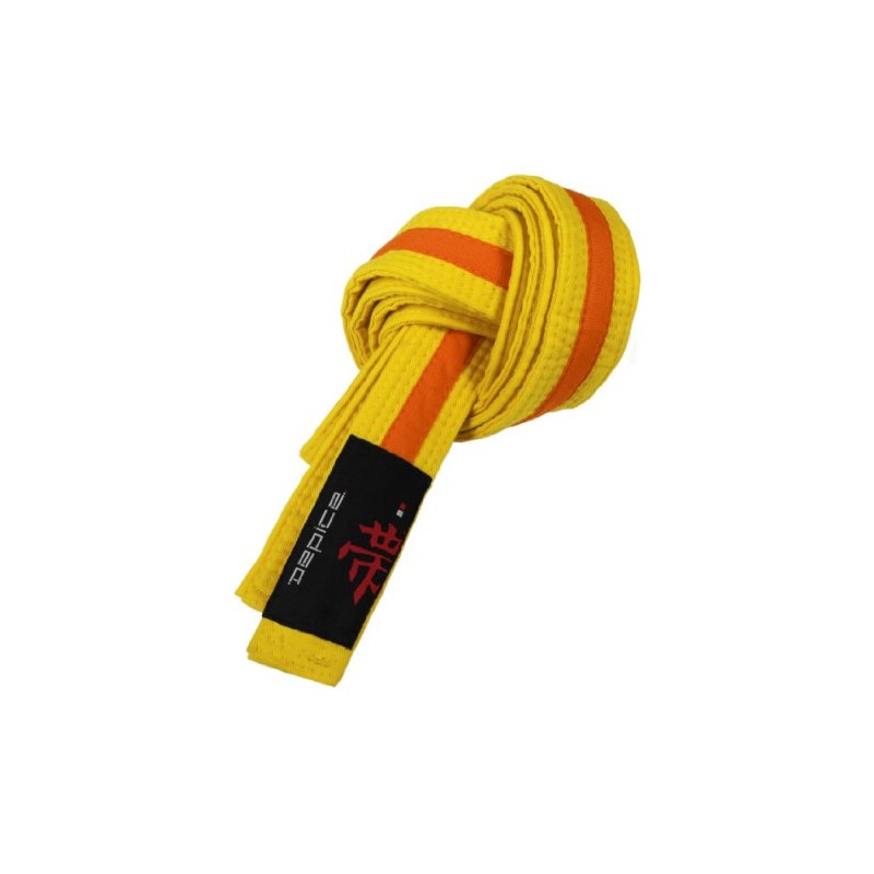 DEPICE Karate/Judo Belt, Unisex, Belt, Gürtel Karategürtel Judogürtel, yellow/Orange