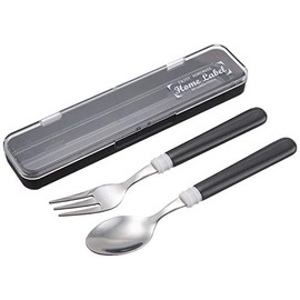 Pearl Metal Spoon Fork with Case Set, Black, Home Label D-450
