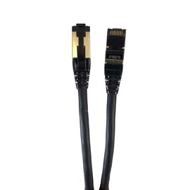 MICRO CONNECTORS 10 Feet Cat8 SFTP RJ45 Patch 26AWG Cable Black (E12-010B)