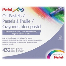 Pentel Arts Oil Pastels, 432 Piece Classroom Size Pack (PHN-12CP), Assorted