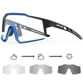 KAPVOE Photochromic Cycling Glasses MTB Clear Mountain Bike Transition Bicycle Sunglasses for Men Women - K9022