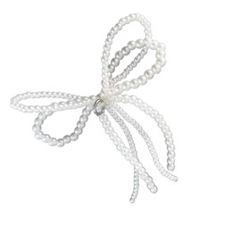 KUFptva Fashion Bowknot Shoe Buckle with Pearl Shoe Clip Wedding Shoe Decoration Keychain Accessories, 11cm x 13cm