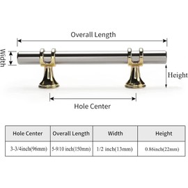 Haliwu 20 Pack Brushed Nickel Cabinet Pulls, Cabinet Handles Brushed Nickel, Barrel Drawer Handles Gold Kitchen Hardware Pulls, 3-3/4 inch(96mm) Hole to Hole Center