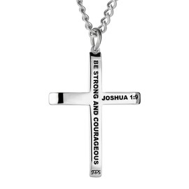 Shields of Strength Men's Army Cross Necklace - Joshua 1:9
