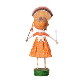 ESC and Company Turkey Time Thanksgiving Girl by Lori Mitchell Figurine, 7.25 Inches, Multicolor