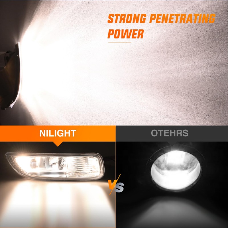 Nilight Fog Lights Assembly Compatible with 2003 2004 Toyota Corolla