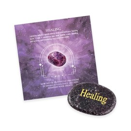 Lepidolite Engraved Inspirational Stones Natural Healing Crystal Healing Stone - Worry Stone for Anxiety and Stress Relief - Palm Stones for Meditation and Soothing Emotions