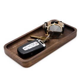 MUUJEE Wooden Desk Tray Organizer - 7.5 x 3.75 for Work Teacher Dad Wood Tray Work Minimalist Rustic