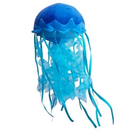 Tiny Heart Jellyfish Plush Toy for Children, Blue Jellyfish, 15 cm Simulation of a Cute Jellyfish Plush Toy, Marine Life Series, Soft Stuffed Toy Cushion, Suitable for Bedroom, Living Room Decoration