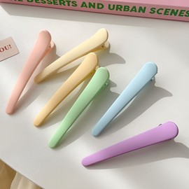 Nouabelle matte hair clip pin, 6 pieces, pastel / 누아벨 무광 헤어 클립 집게핀, 6개, 파스텔