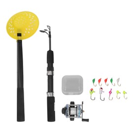 Ice Fishing Rod Reel Hooks Combo Outdoor Winter 3 Section Carbon Ice Fishing Rod Sea Fishing Tackle Accessories