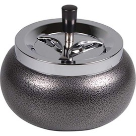 Necuma XXL Rotary Ashtray Jumbo Round Bulbous Chrome Stone Varnish