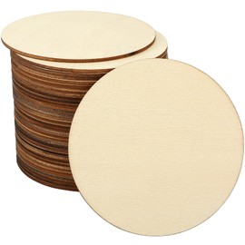 Blisstime Unfinished Wood Circles for Crafts, Wood Rounds for Crafts, Round Discs for Painting, Writing, DIY Supplies, Engraving and Carving, Home Decorations (4" 36 Pcs)