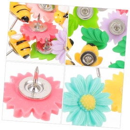 Operitacx 2 Sätze Biene Green Leaf Reißzwecke Cartoon-stecknadeln Für Satin-BH Tafelnägel Dekorative Reißnägel Stifte Lustig Reißzwecken Masse Brads Aus Kork Wand Harz + Metall 30 Stück * 2