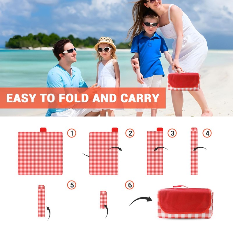 Picnic Blanket Waterproof Beach Blanket Picnic Blankets Picnic Mat Red