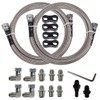 6AN 70" Transmission Fluid Oil Cooler Hose Line kit&Separator Clamp