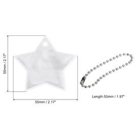 PATIKIL Safety Reflector, 2 Pack Star Pendant PVC Reflective Gear Keychain for Backpack Bag Jacket, Silver