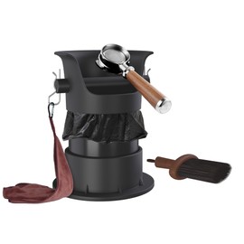 4L 20 Pucks Knock Box Espresso Coffee Grounds Disposal and Recycle Trash Can with Detachable Easy Clean Design, Barista Essential Coffee Bar Accessory for Cafe Shop Home Bars Office Work Breakroom