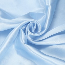 Sourcing Map Sky Blue Polyester Satin Fabric, 2 Yards 60" Wide, Solid, Satin Cloth Fabric for Bridal Dress Wedding Decorations Crafts Sewing
