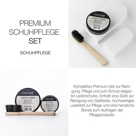 Cocciné - Premium Shoe Care Set | Shoe Care | Smooth Leather Shoes | Business Shoes | Smooth Leather Care | Shoe Cleaning | Shoe Protector | Complete Premium Cleaning Set