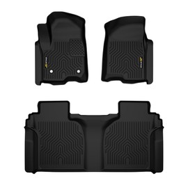 G-PLUS Floor Mats Cargo Liners, Compatible with Chevy Silverado GMC Sierra Crew Cab 2019-2024, 1st & 2nd Row 3PCS, All Weather Full Cover Protection