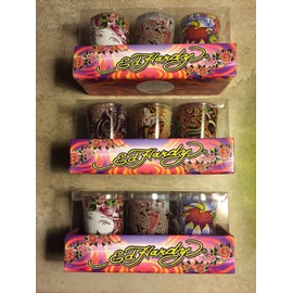ED Hardy 9 pcs Shot-glass candles tealight Gift Set /SET OF 3 DIfferent Designs